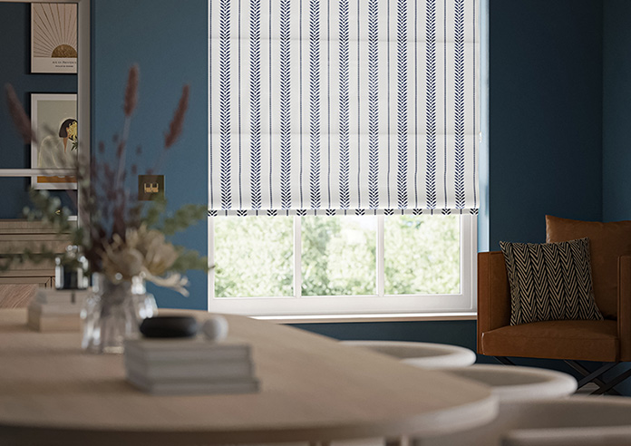 Laurel Stripe, Navy - Twist&Fit Roman Blind - Image 5